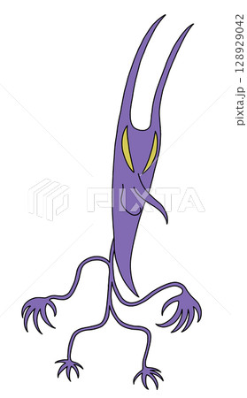 シンプルでかわいい紫色の悪魔 128929042