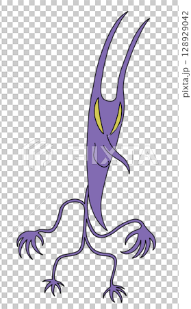 シンプルでかわいい紫色の悪魔 128929042