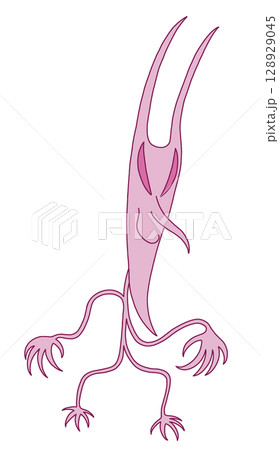 シンプルでかわいいピンク色の悪魔 128929045