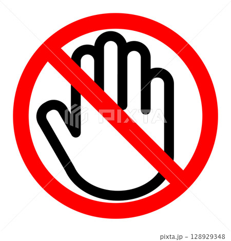 手を触れないで禁止アイコン 128929348