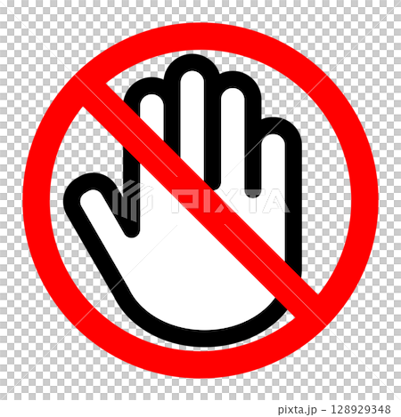 手を触れないで禁止アイコン 128929348