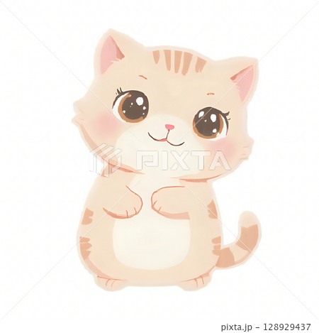 見つめる茶色の猫 128929437