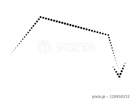 黒のドットの曲がる矢印アイコン 128930252