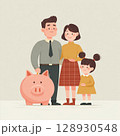 家族の未来を豊かにする笑顔あふれる貯金の秘訣 128930548