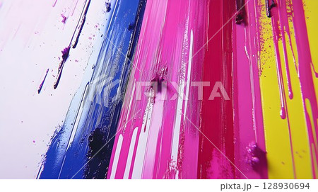 Vibrant Color Cascade, An Abstract Depiction of Flowing Pigments 128930694