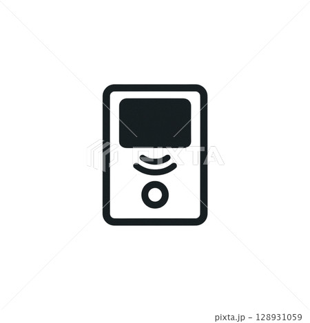 インターホンの線画アイコン、イラスト、背景なし、素材、玄関 128931059
