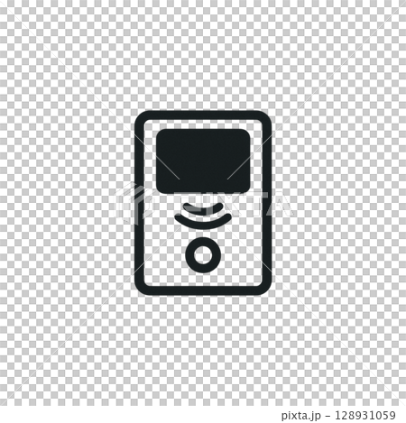 インターホンの線画アイコン、イラスト、背景なし、素材、玄関 128931059