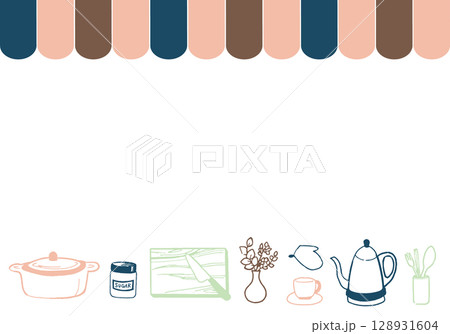 キッチン雑貨のシンプルなフレーム 128931604