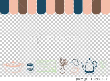 キッチン雑貨のシンプルなフレーム 128931604