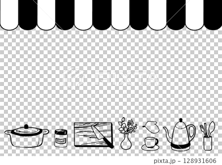 Simple frame of kitchen accessories 128931606