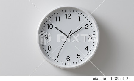White analog clock on the minimal background White analog clock on the minimal background 128933122