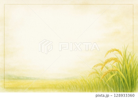 フレーム素材　稲穂 128933360