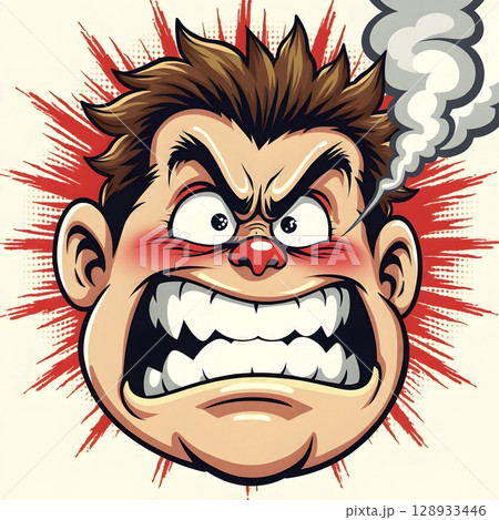 Cartoon Character Angry Expression Comic Illustration Style Cartoon Character Angry Expression Comic Illustration Style 128933446