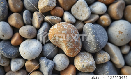 Close-Up of Pebble Surface Texture Macro Close-Up of Pebble Surface Texture Macro 128933471