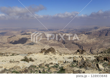 Typical mountain landscape, Jordan, Middle East  (photography from a high point) 128933648