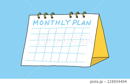 白紙の月間スケジュール 128934404