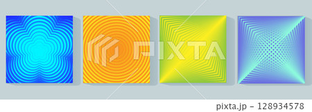 ウェーブ背景セット ウェーブ背景セット 128934578