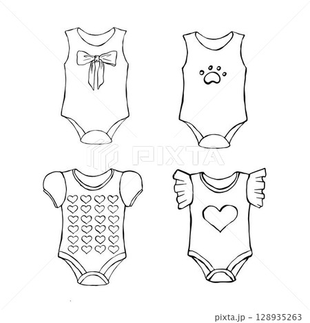 New born bodysuit vector set 128935263