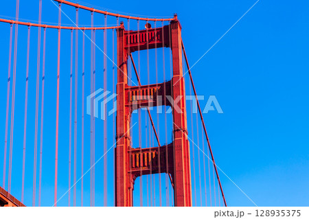 Golden Gate Bridge details in San Francisco California 128935375