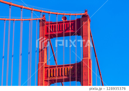 Golden Gate Bridge details in San Francisco California 128935376