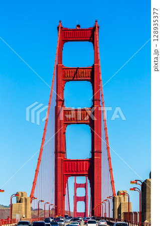 Golden Gate Bridge traffic in San Francisco California Golden Gate Bridge traffic in San Francisco California 128935377