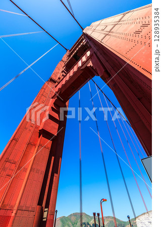 Golden Gate Bridge details in San Francisco California 128935384