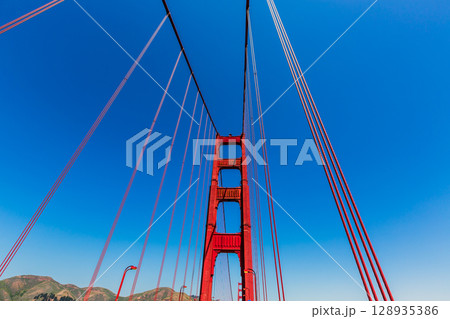 Golden Gate Bridge details in San Francisco California 128935386