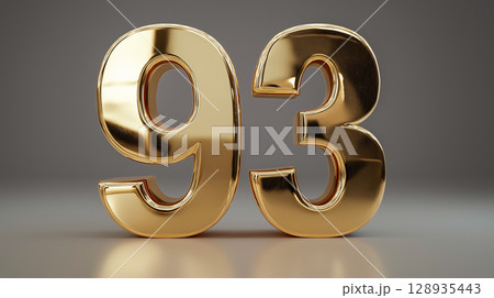 3Dl golden number 93 on display 128935443