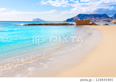 Calpe playa Cantal Roig beach near Penon Ifach Alicante 128935465