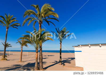 Gandia beach in Valencia Mediterranean Spain Gandia beach in Valencia Mediterranean Spain 128935486