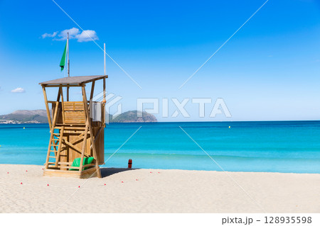 Mallorca Can Picafort beach in alcudia bay Majorca 128935598