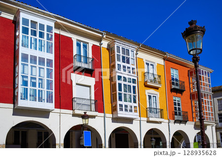 Burgos Street Santander arcades in Castilla Leon of Spain 128935628