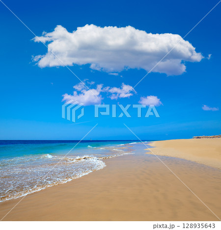 Morro Jable Matorral beach Jandia in Fuerteventura Morro Jable Matorral beach Jandia in Fuerteventura 128935643