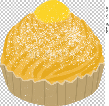 Hand-drawn style Mont Blanc cake illustration 128936050