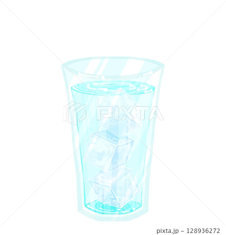 氷の入った冷たい水 128936272