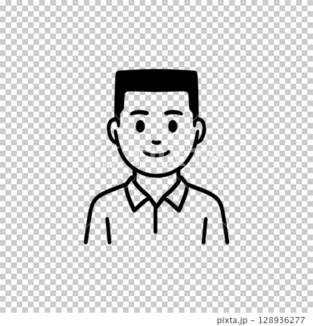 平頭線圖標，插圖，無背景，材料，人物 128936277