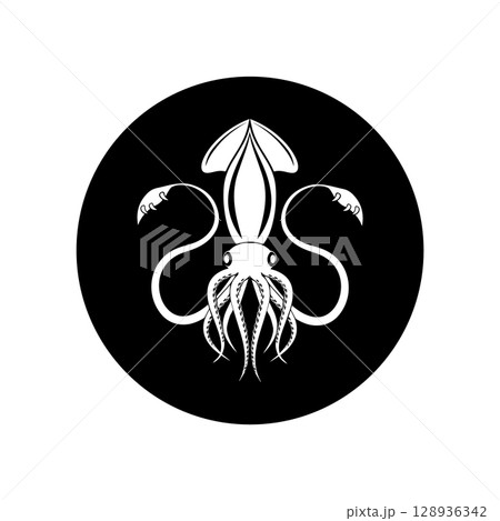 Black and white squid Vectors icon Black and white squid Vectors icon 128936342