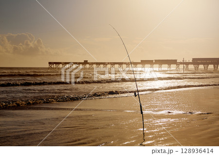 Daytona Beach in Florida with pier USA 128936414