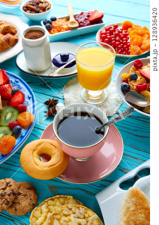 Breakfast buffet healthy continental coffee Breakfast buffet healthy continental coffee 128936420