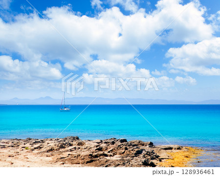 Balearic Formentera island in Escalo beach Balearic Formentera island in Escalo beach 128936461