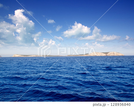 Ibiza Conillera and Bosque islands in blue day 128936840