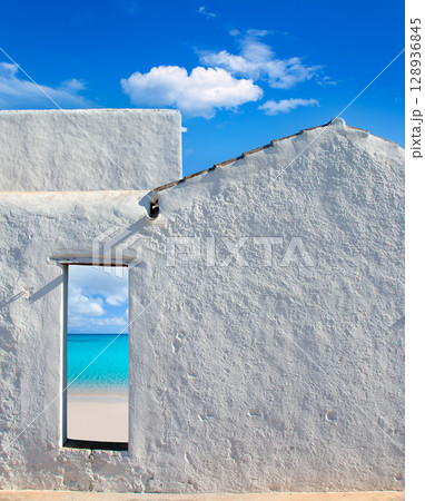 Balearic islands idyllic beach from house door Balearic islands idyllic beach from house door 128936845