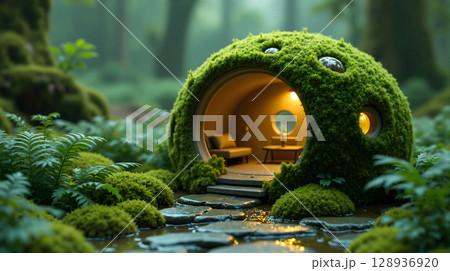 Cozy Moss House in Enchanted Forest. 128936920