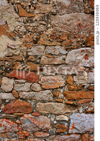 Masonry in Spain, old stone walls Masonry in Spain, old stone walls 128936969