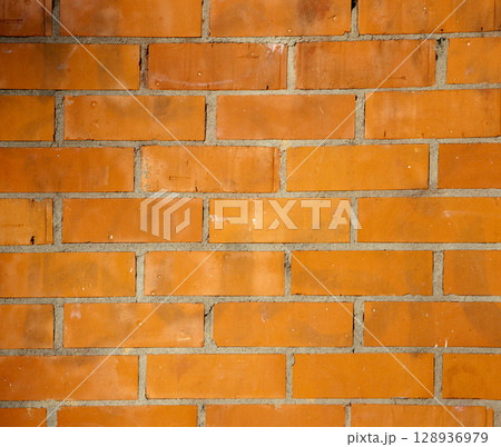 brickwall pattern texture in orange color 128936979