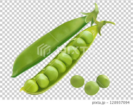 Realistic green peas 128937094
