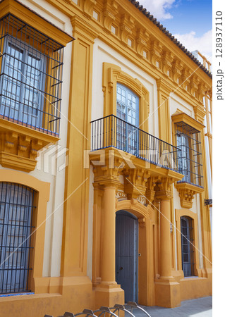 Triana barrio of Seville facades Andalusia Spain Triana barrio of Seville facades Andalusia Spain 128937110