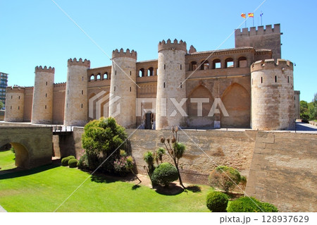 Aljaferia palace castle in Zaragoza Spain Aragon 128937629
