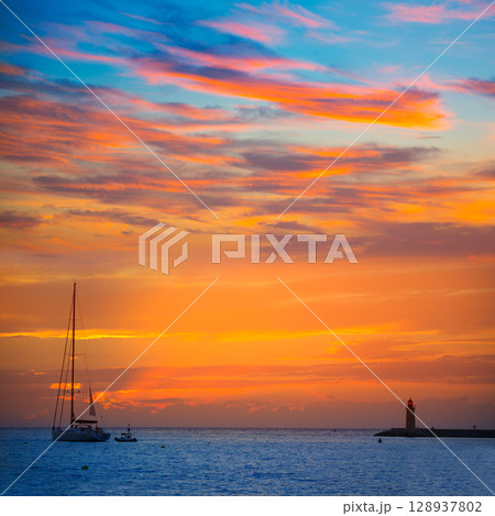 Mallorca port de Andratx sunset in Mallorca 128937802