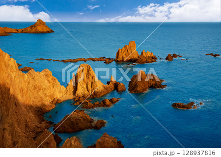 Almeria Cabo de Gata las Sirenas sunset 128937816